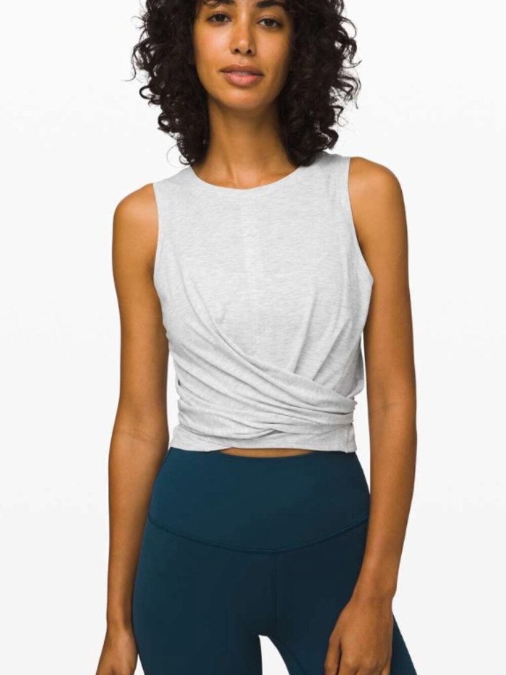 Lululemon Time to Restore Tank Heathered Core Ultra Light Grey Size 4/6